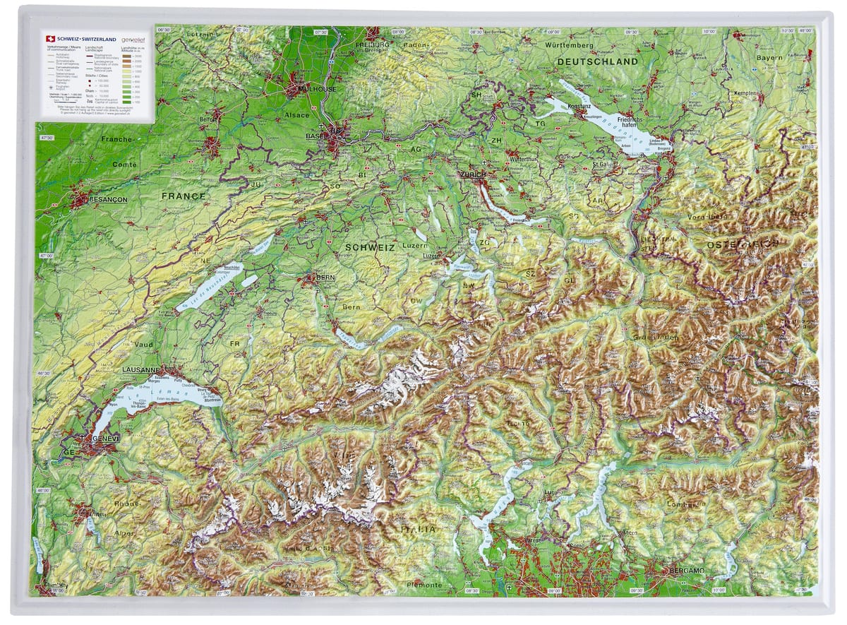 harta elvetia 3d
