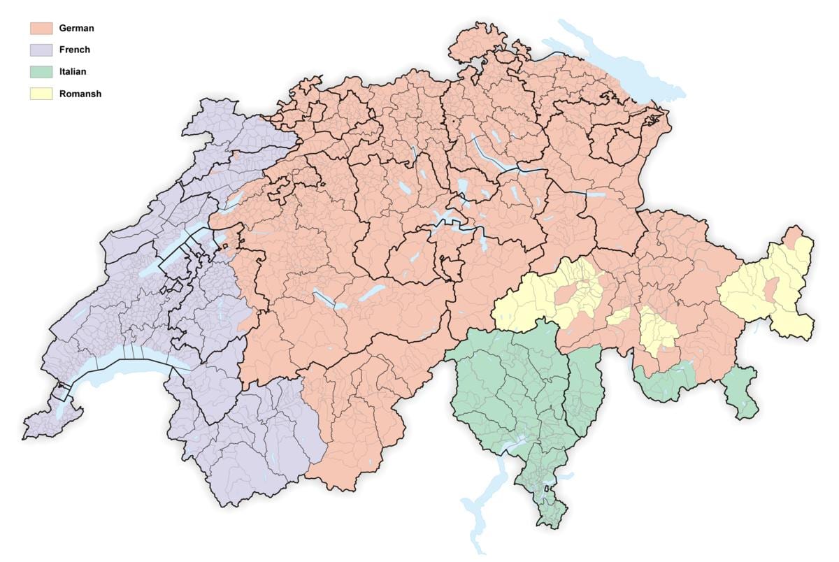 harta elvetia limba