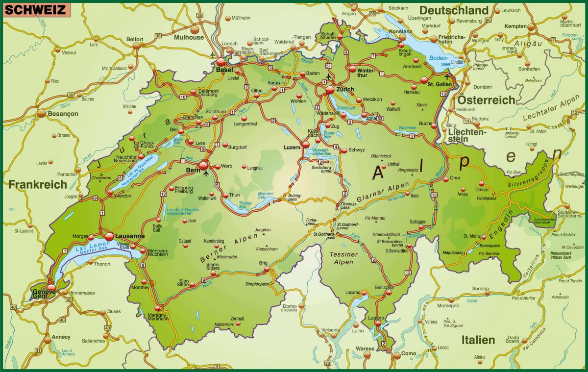 harta de harta strada din basel, elveția