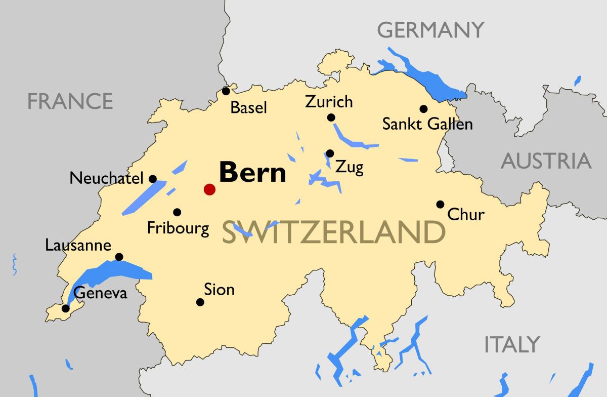 harta harta turistică a elveției orașe