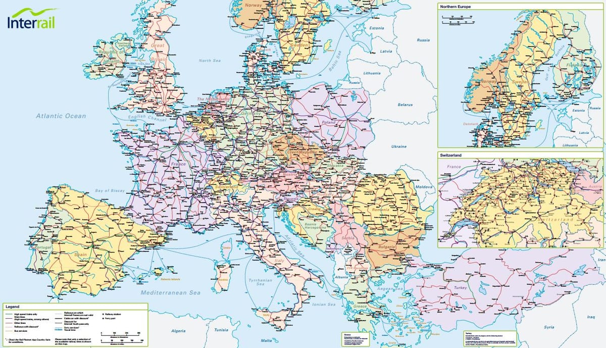 harta interrail elveția