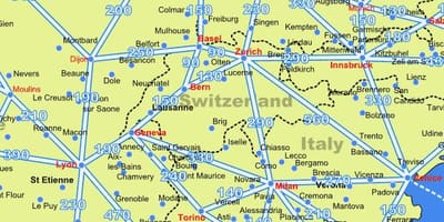 Harta elvetia harta cu distanțe