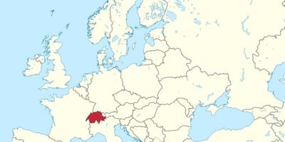 Harta lumii cu elveția evidențiate