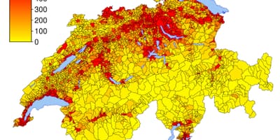 Elveția densitatea populației hartă
