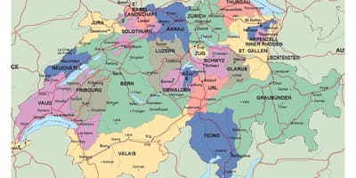Harta elvetia cu orașe și orașe